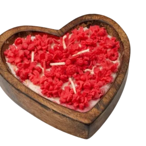 WOOD HEART CANDLE