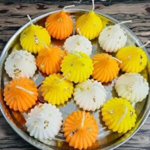 Auraandclay Candle Charm Modak Candle | Ganesh Chaturthi Special Pack of 6